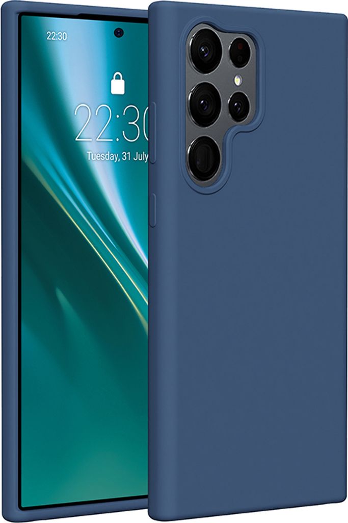 Etteri Silikonhülle Overlay für Samsung Galaxy S23 Ultra Cover Handyhüllen dunkelblau