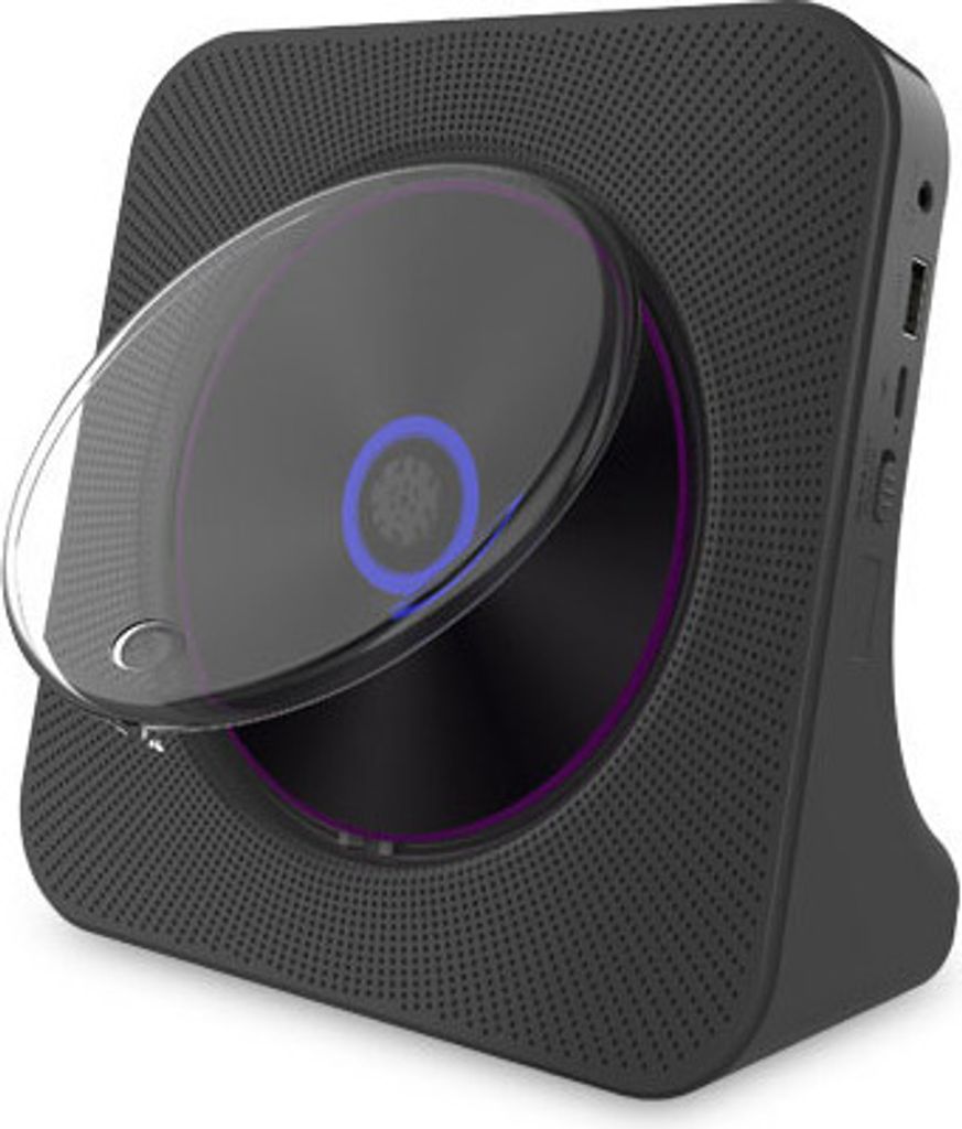 AIORBER Retro-CD-Player mit Bluetooth, wiederaufladbar, USB-Wiedergabe, FM-Radio mit Fernbedienung, Timer-Wiedergabe, Schwarz