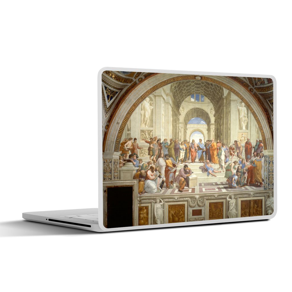 MuchoWow Laptop Aufkleber Sticker Cover Die Schule von Athen - Wandgemälde von Raffael 32.5x23.5 cm - Sticker für Laptop - Selbstklebend
