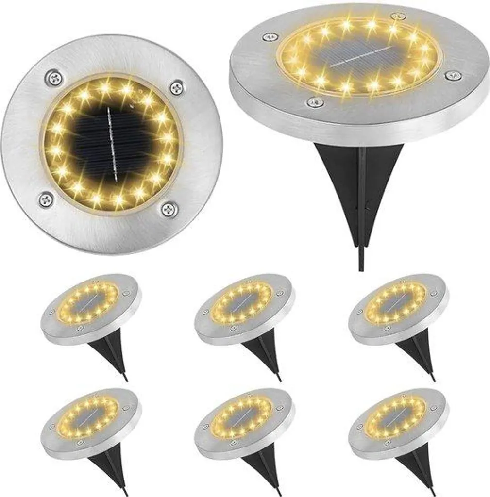 Balisage allée solaire lot de 8 lampes 16 LED pour décoration extérieur