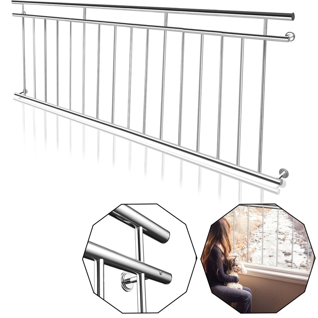LZQ Nerezové francouzské zábradlí 225x90cm 16 výplňových Obrázek produktu 