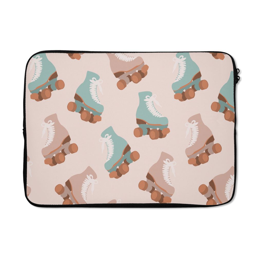MuchoWow Laptop Hülle 13 Zoll Sommer - Rollerblades - Rosa Laptoptasche - Laptophülle - Sleeve - Rundumschutz