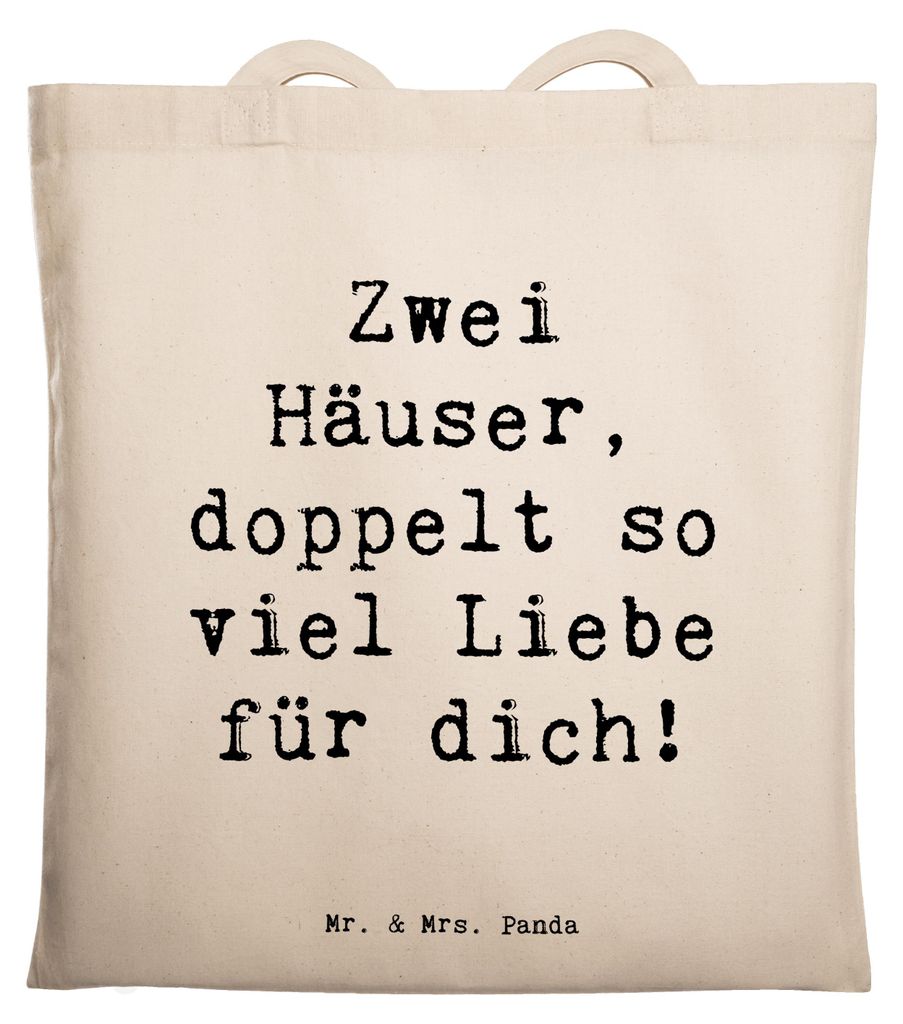 Mr. & Mrs. Panda Tote Bag Spruch Trennung von den Eltern - Transparent - Geschenk, festivaltasche, Mutmacher, Zwei Häuser, Zuversicht, Herausforde...