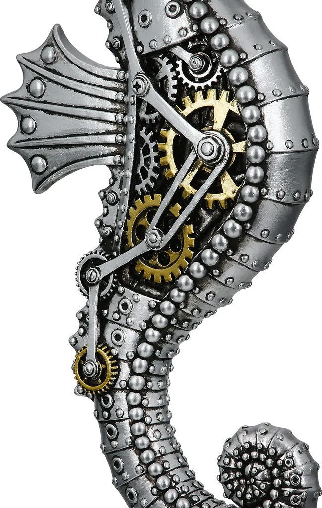 Figurine Hippocampe Steampunk en résine durable pour déco unique - 4