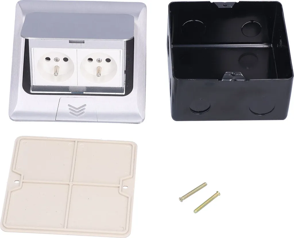 Prise de Sol Anti-Poussière et Étanche J28 Aluminium 2 Voies 250V Pro