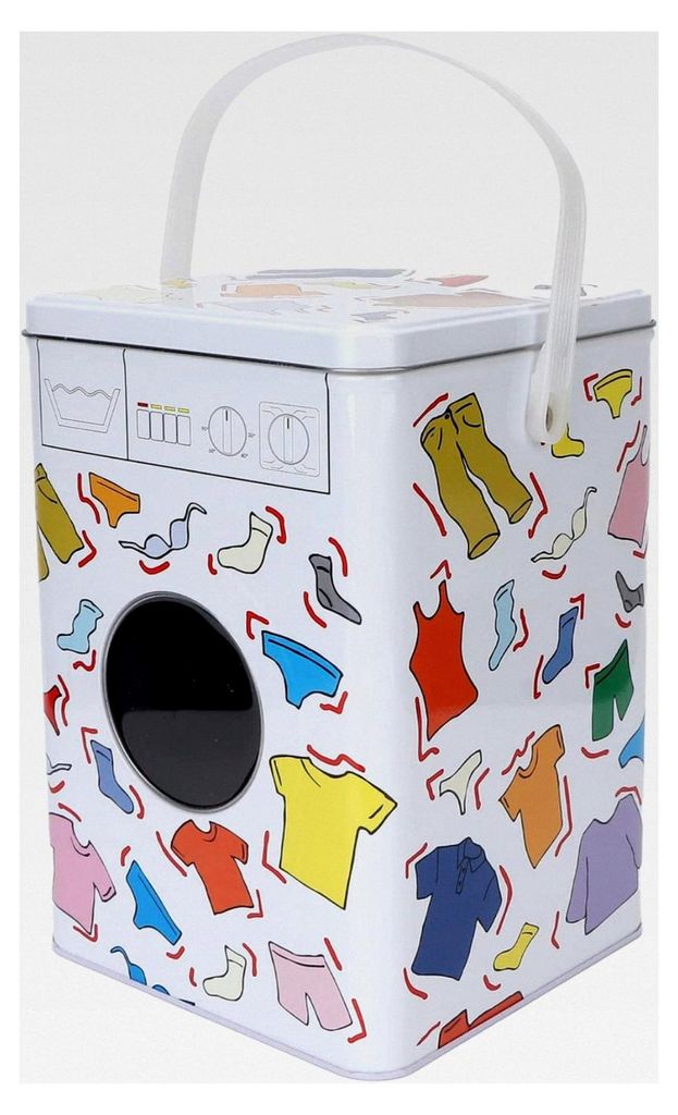 Waschmittel Aufbewahrung, 15x15x22.3cm Waschpulver Aufbewahrungsbox, Transparentes Fensterdesign Haushaltsartikel Organizer Blechdose Waschküche