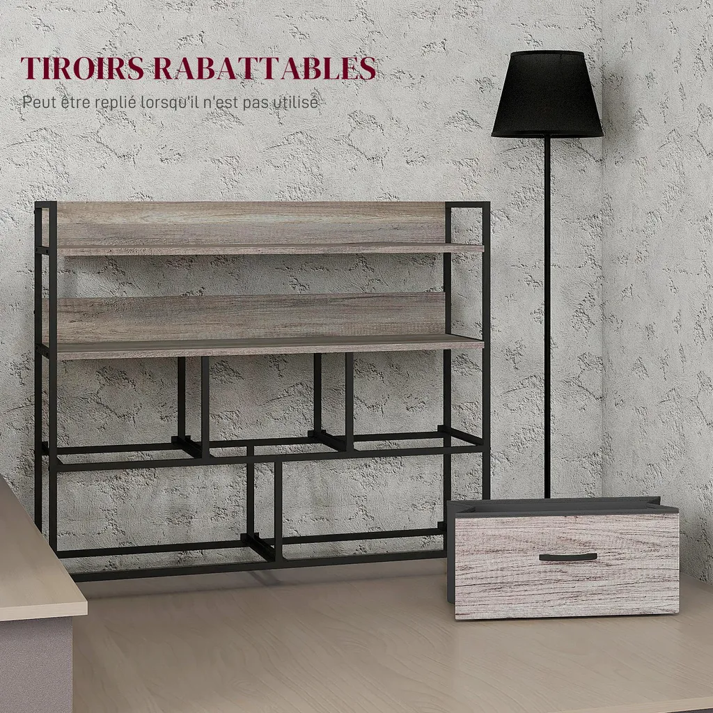 Meuble d'entrée style industriel commode 5 tiroirs pour optimiser l'espace - 8