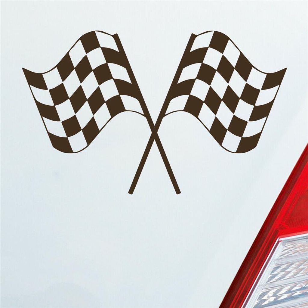 Auto Aufkleber Sieger Fahne Gewinner Ziel Racing 15x10 cm Braun Sticker Heckscheibenaufkleber