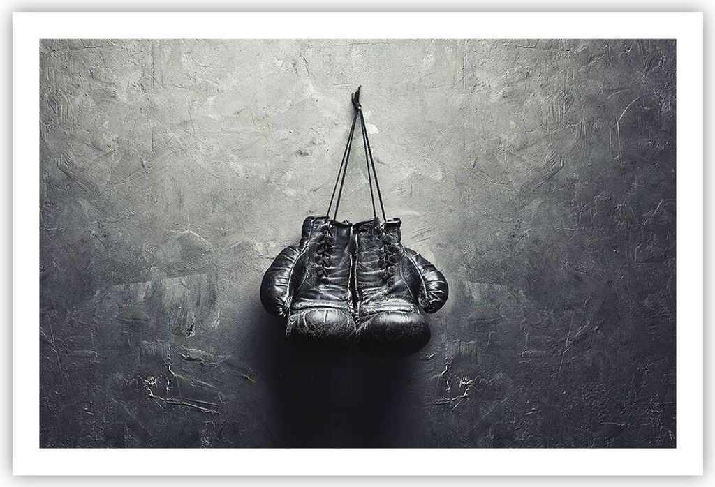 Poster - Poster ohne Rahmen - Box Handschuhe Symbol - 91,5x61 cm - Wand Bild - Wanddeko - Wandbilder - Kunstposter - Wandposter - Bilder - Kunstdru...