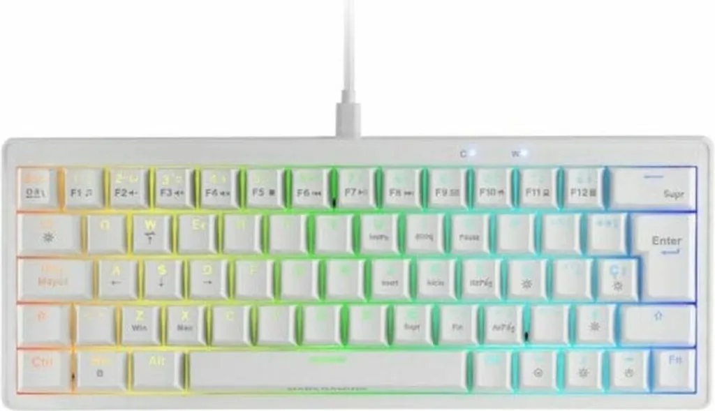 Clavier Mécanique RGB Mars Gaming MKMINIPRO 60% Blanc avec Switchs Pro