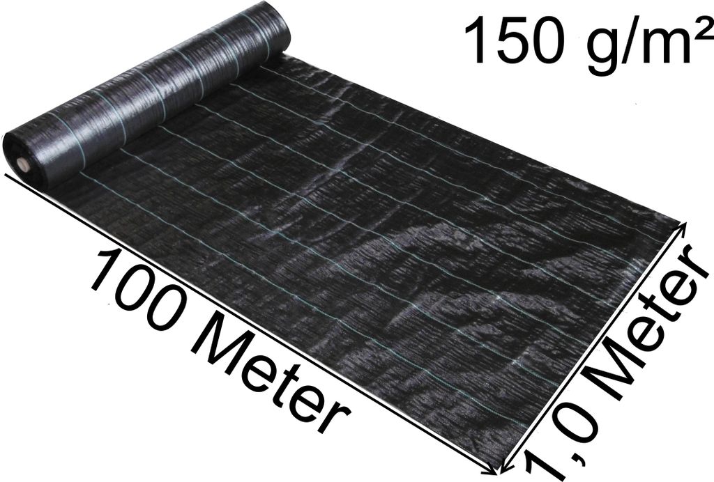 100 m² Schweres Bodengewebe Bändchengewebe Unkrautfolie Produktbild 