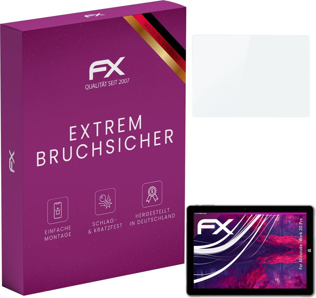 atFoliX FX-Hybrid-Glass Displayfolie kompatibel mit Alldocube iWork 20 Pro Glasfolie