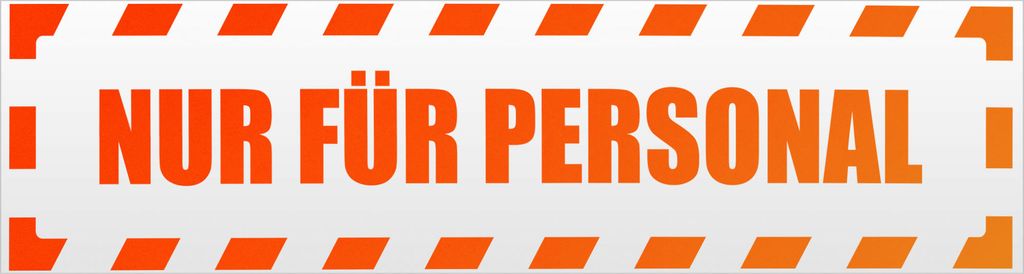 Kiwistar Nur für Personal gestreift Magnetschild Schild magnetisch - 30cm Neonorange - Magnetfolie für Auto PKW Kfz