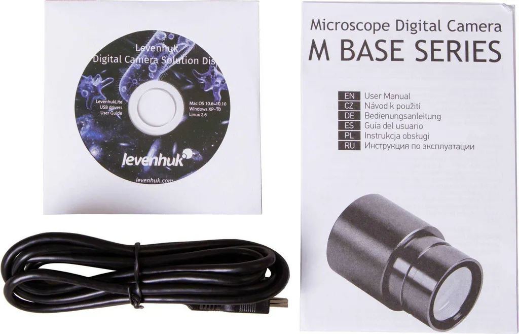 Caméra de microscope Levenhuk M200 BASE numérique 2MP pour PC Windows