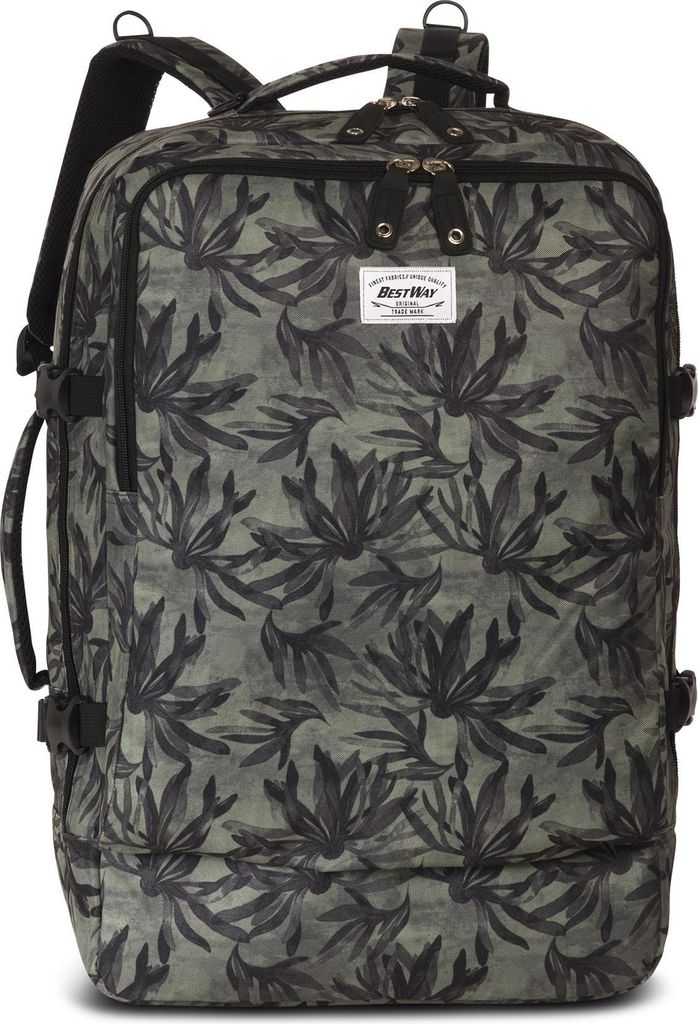 BestWay Reiserucksack 'Cabin Pro - Print' *schwarz/olivgrün Produktbild 