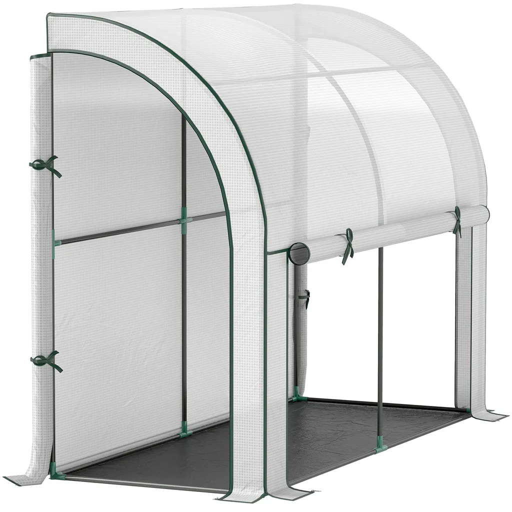 Serre à tomates Outsunny 200x80x157 cm cadre acier et bâche anti-UV