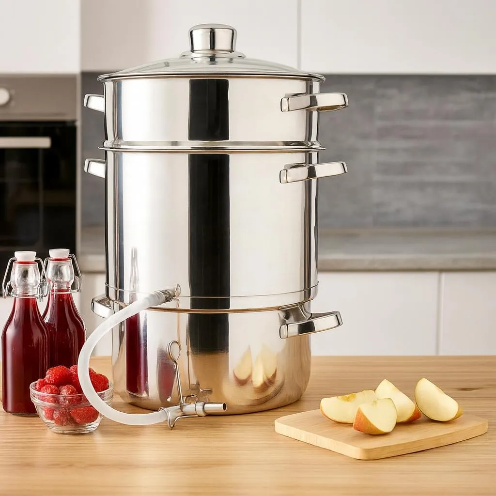 Machine à jus 8L en inox compatible induction et lave-vaisselle