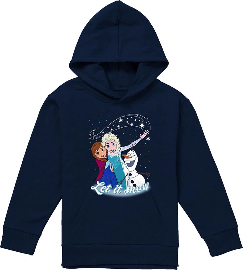 Frozen - "Let It Snow" Hoodie zum Überziehen für Kinder TV22000 (152-158) (Marine)