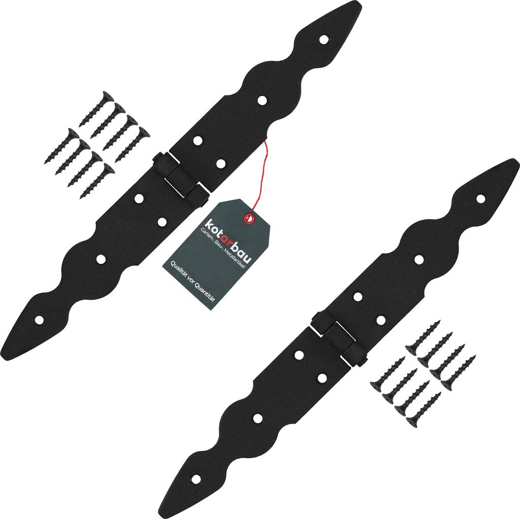 KOTARBAU 2er Set Ladenband Türbänder 150 x 150 x 35 mm aus Pulverbeschichtetem Stahl Torscharnier Türband Schwarz Scharniere Klappbar Fensters...
