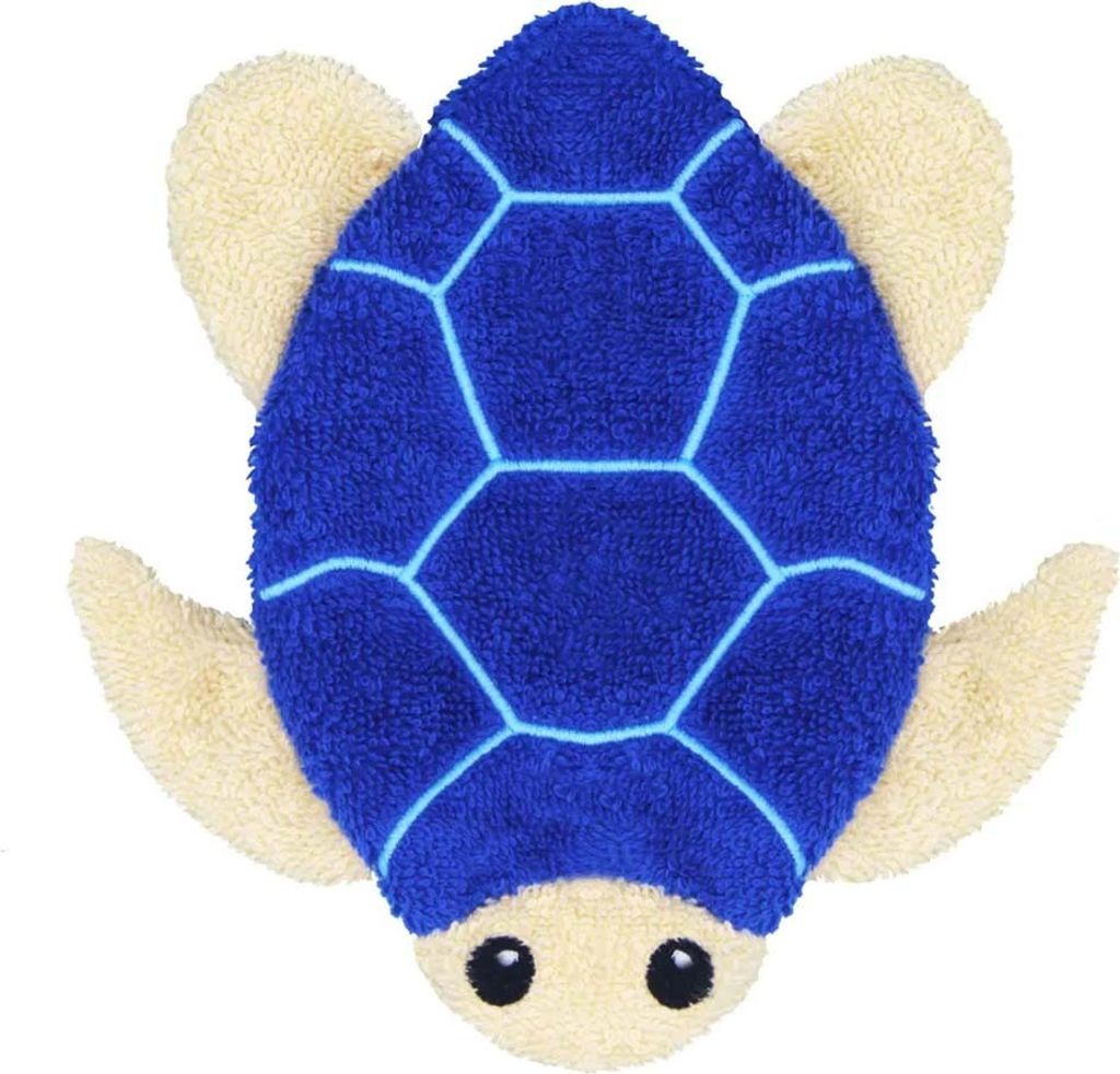 Fürnis Waschlappen mit lustigen Tiermotiven Gross 100% Bio Baumwolle GOTS 232 Meeresschildkröte