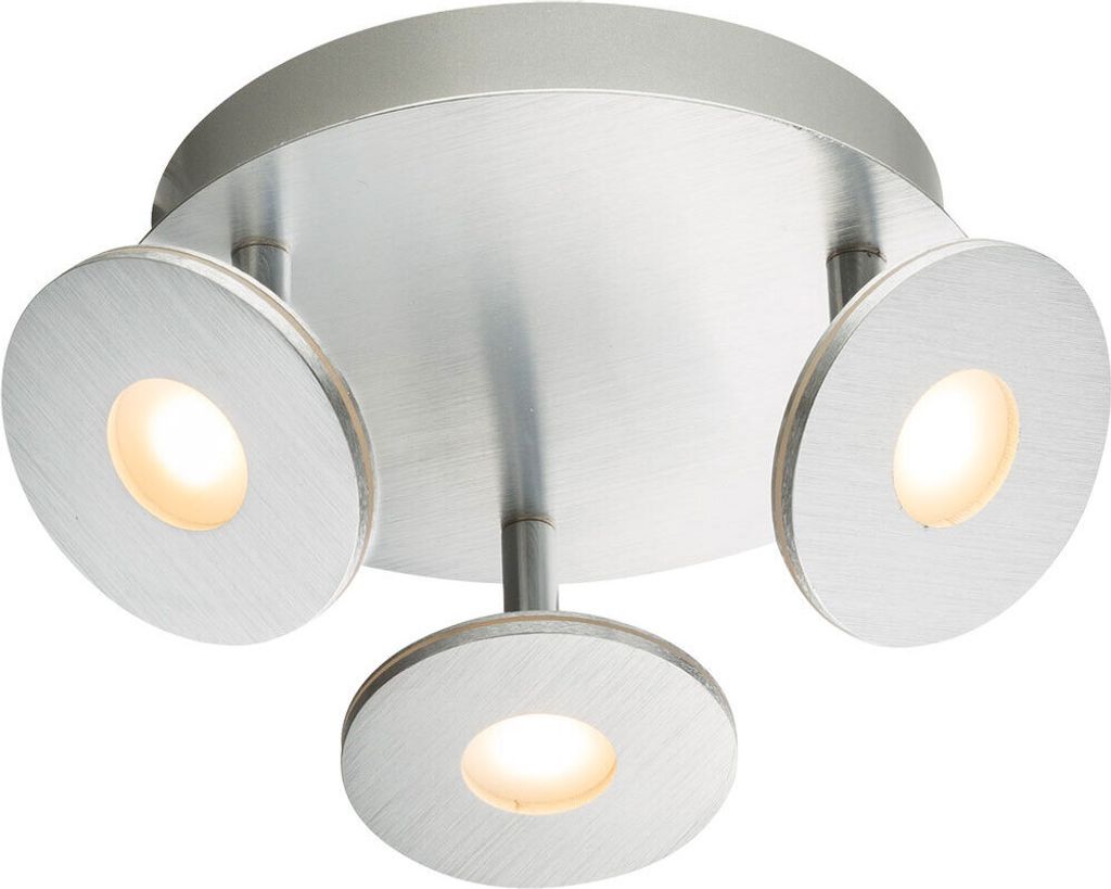 LED Deckenstrahler, Aluminium, Opal, runde Spots, 25 cm