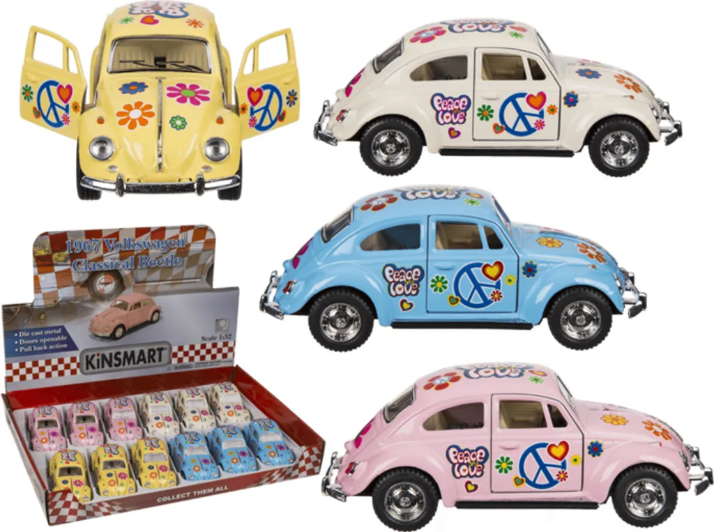 VW Coccinelle 1967 Peace & Love : Le Cadeau Parfait pour Collectionneur