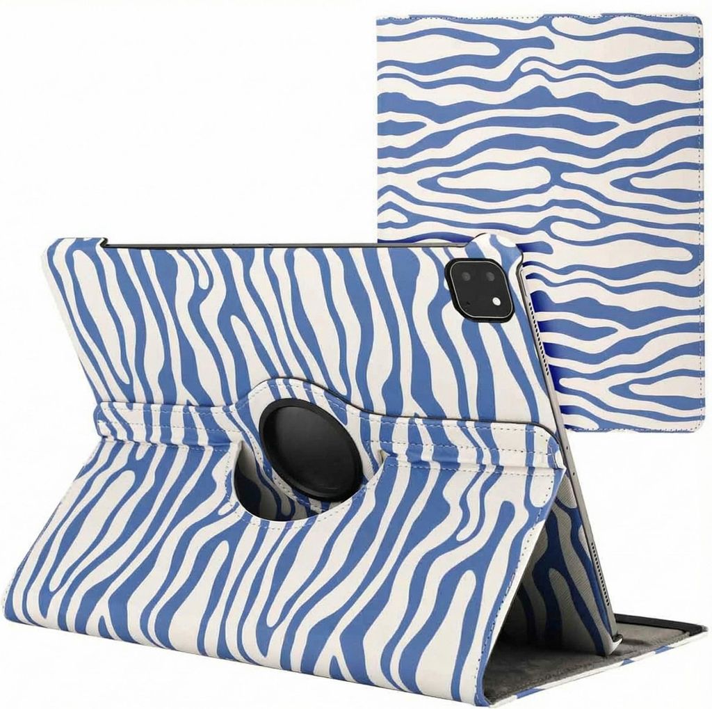 imoshion 360° drehbare Design Klapphülle iPad Air 13 Zoll (2025) M3 / (2024) M2 - White Blue Stripes