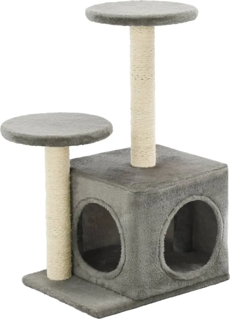 vidaXL Arbre à chats avec griffoirs en sisal 60 cm - Gris Anthracite