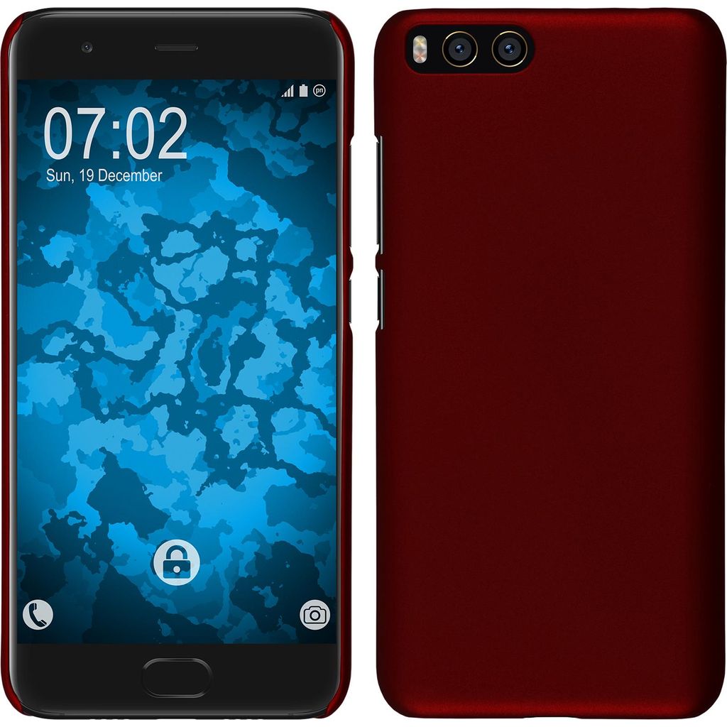 PhoneNatic Case kompatibel mit Xiaomi Mi 6 - Hülle rot gummiert Hard-case Cover