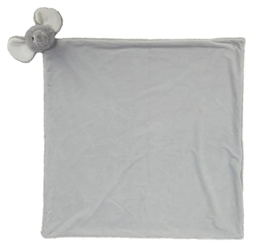 Cadeau de Naissance : Couverture Bébé Grise avec Doudou Éléphant