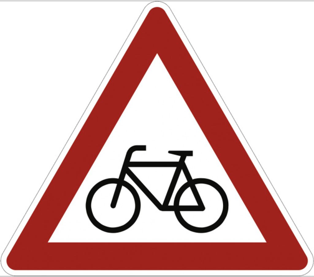 Verkehrsschild VZ138-10, Radverkehr (Aufstellung rechts), Alu, RA1, 630 mm SL