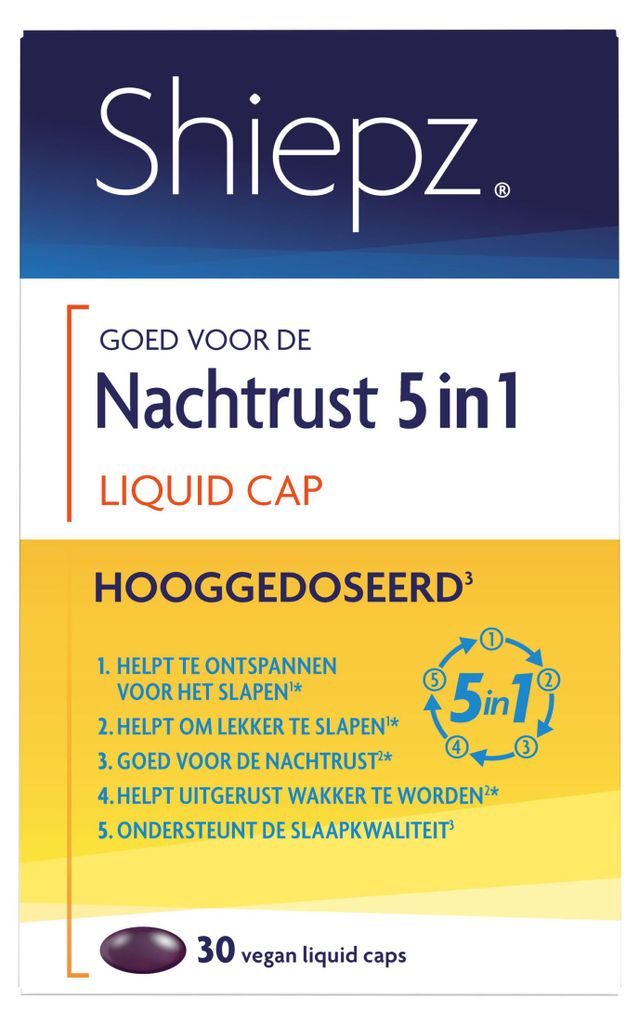 Shiepz Nachtrust 5-in-1 Hooggedoseerd (30 tabletten) Productafbeelding 