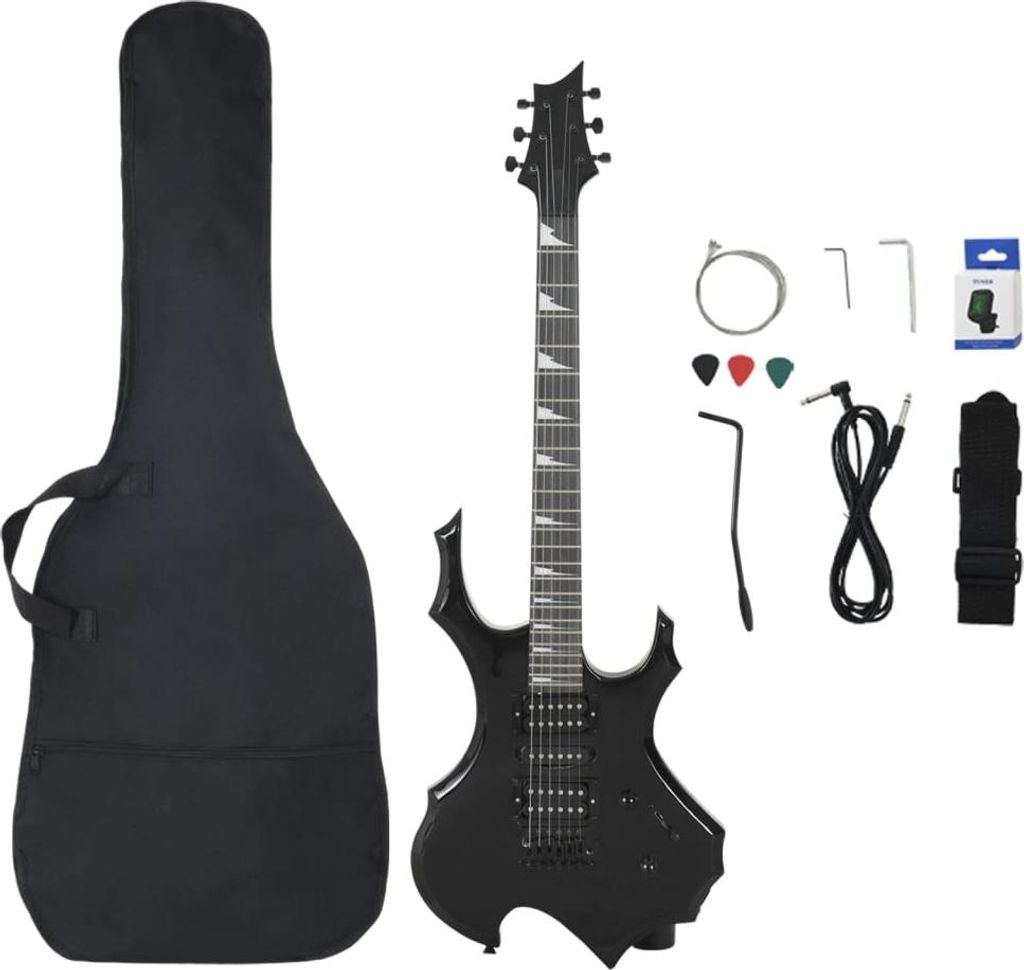 vidaXL Elektrická gitara pre začiatočníkov s taškou Black Obrázok produktu 