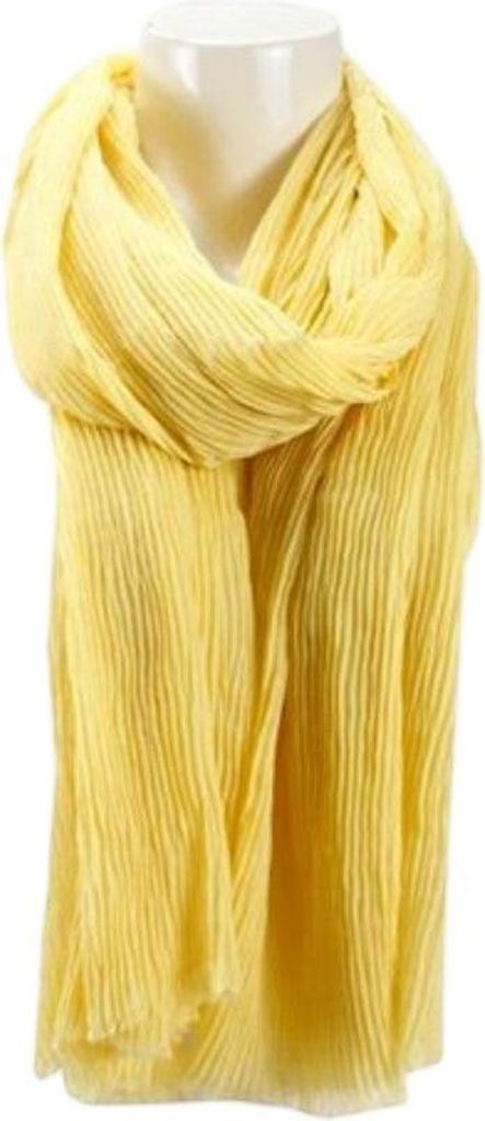 Damenschal Sommer » leichter Damen Faltenschal » Sommerschal 180 x 95 cm » weich & dünn: Gelb Farbe: Gelb