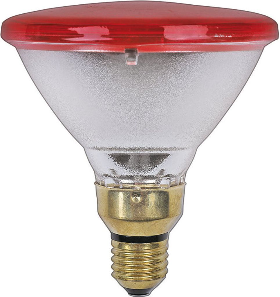 Infrarot Pressglas Reflektor PAR38 175W E27 Rot Dimmbar 60°