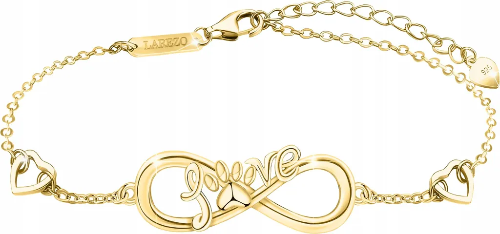 Bracciale Zampa Cane e Gatto Infinito Oro - Gioiello Donna Love
