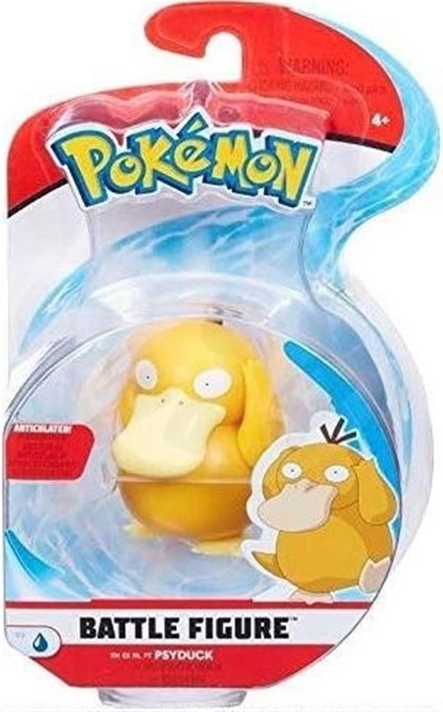A packaged Pokémon battle figure of Psyduck.