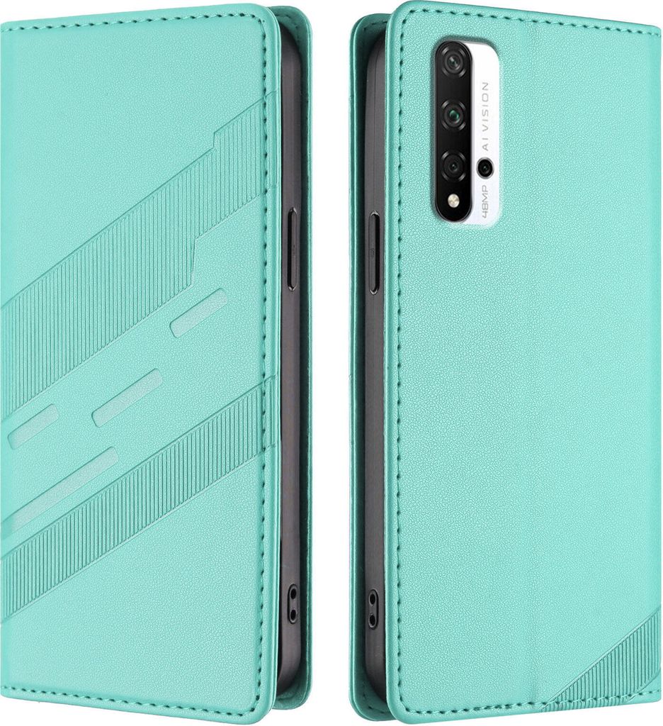 Hülle für Honor 20 /Honor 20 Pro /Honor 20S, Kunstleder Brieftaschen Handyhülle mit Kartenfach und Standfunktion Türkis