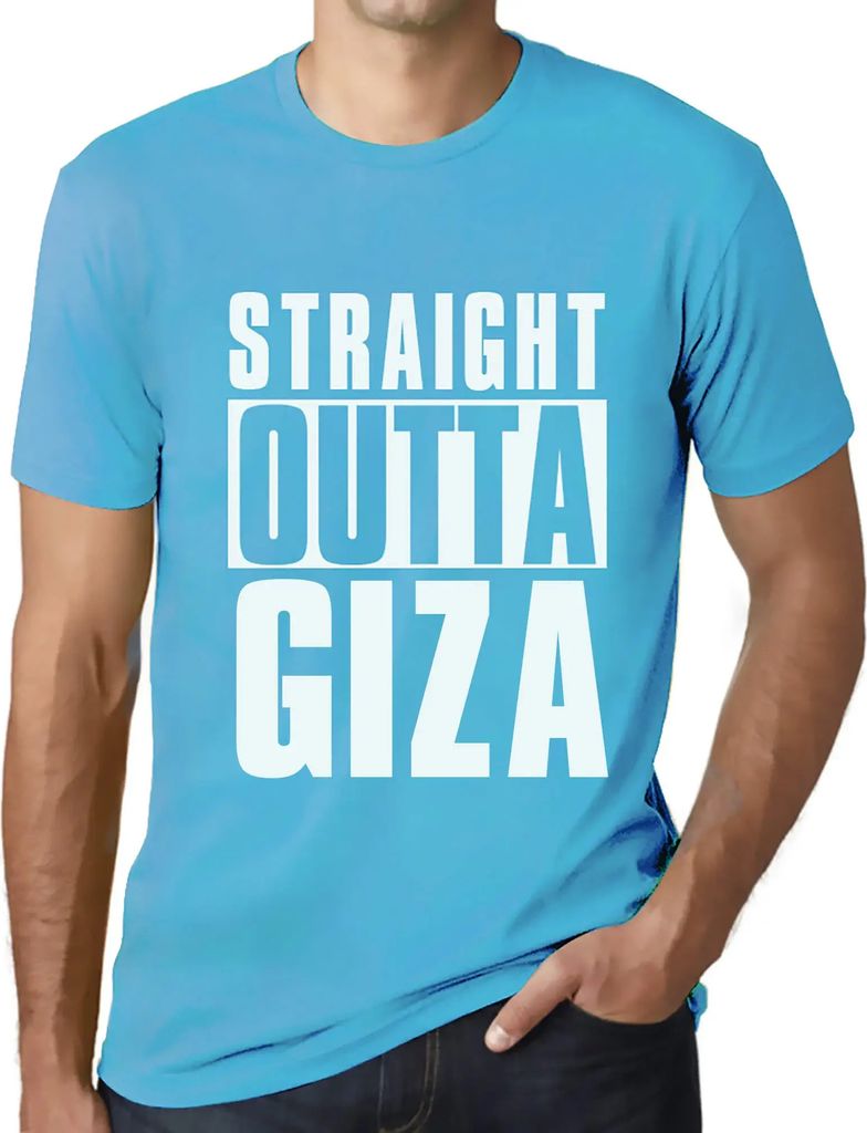 Herren Grafik T-Shirt Direkt aus Gizeh – Straight Outta Giza – Öko-Verantwortlich Vintage Jahrgang Kurzarm Lustige Druck Geburtstag Geschenk Mann