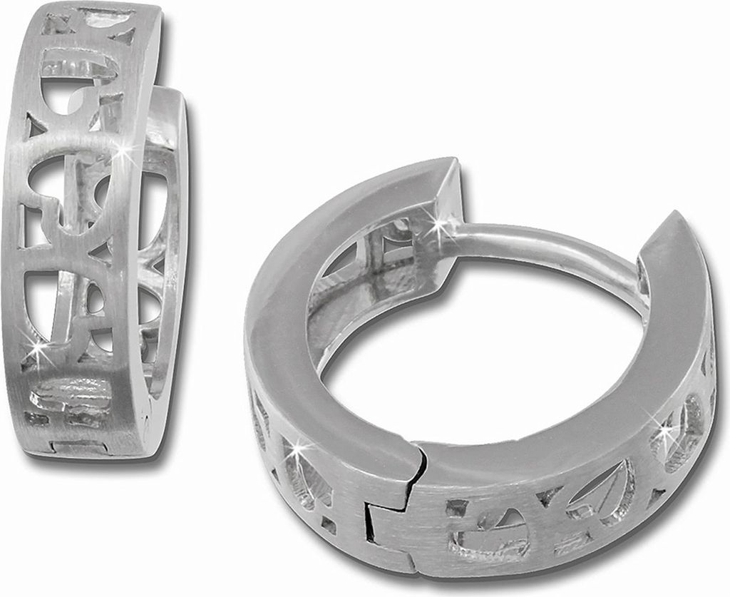SilberDream Creolen für Damen 925 Silber silber Herz Ohrringe 15mm SDO3365