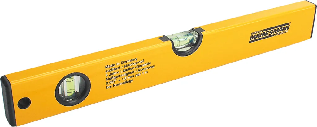 Niveau 1000mm robuste Mannesmann 811-1000 avec fioles antichocs de pro