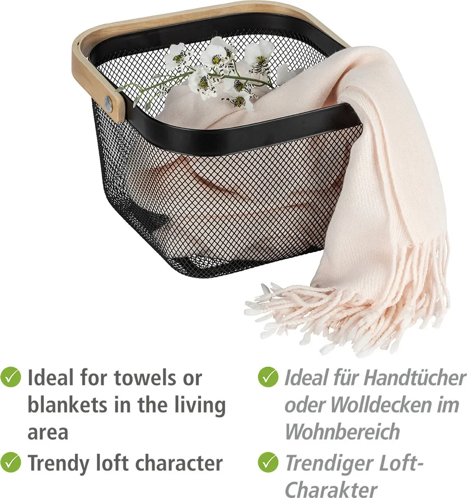 Panier Rangement Serviettes Bambou WENKO Bambusa - Solution Gain Place