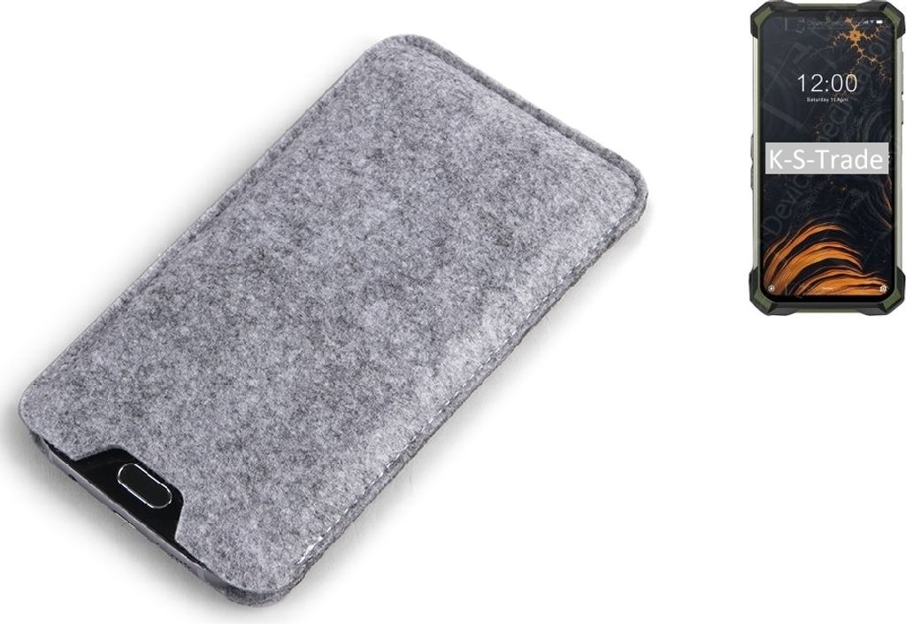 K-S-Trade Filz Handyhülle kompatibel mit Doogee S86 Pro Schutzhülle Filztasche Filz Tasche Case Sleeve Handy Hülle Filzhülle grau