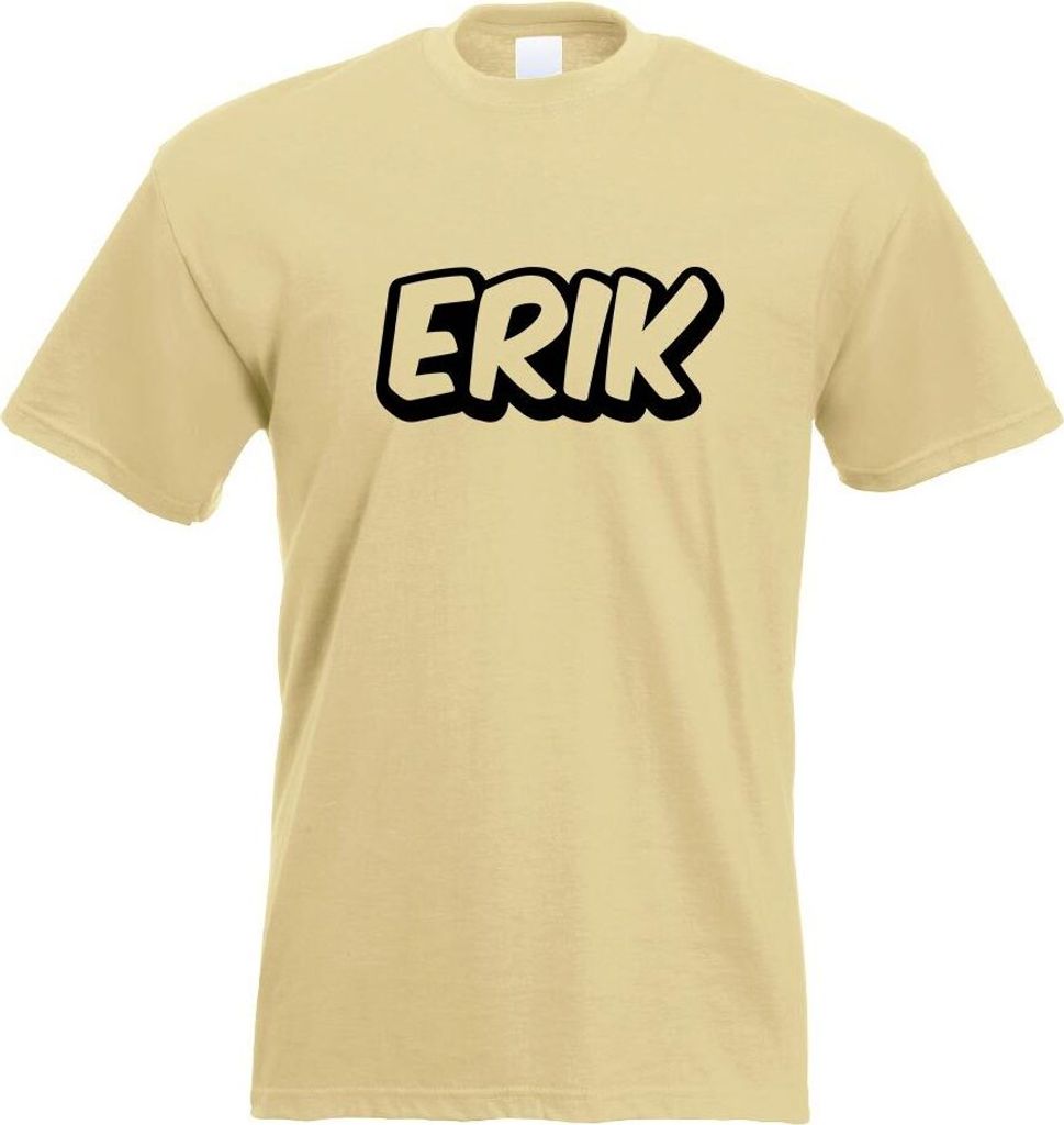 Kiwistar - T-Shirt - Khaki - Erik Vorname Jungen Motiv Bedruckt Funshirt Design Print - mit Motiv Bedruckt - Funshirt Design - Sport - Freizeit - H...