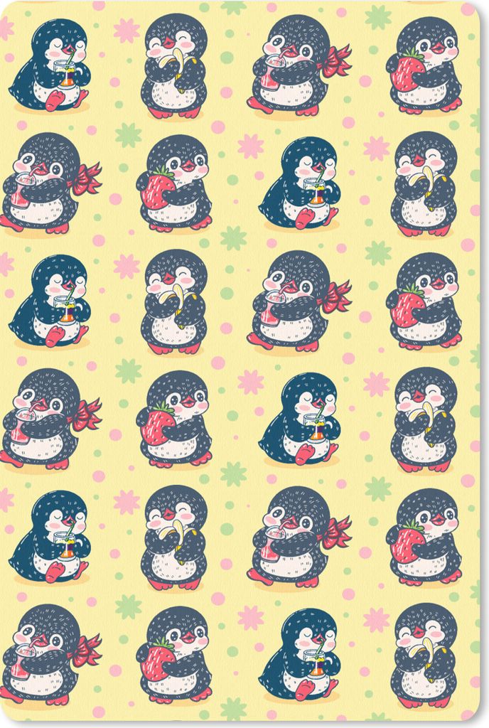 MuchoWow Mauspad Mousepad Erdbeere - Gestaltung - Pinguin 18x27 cm - Mousepads - Maus Mat - Pad - Mausunterlage