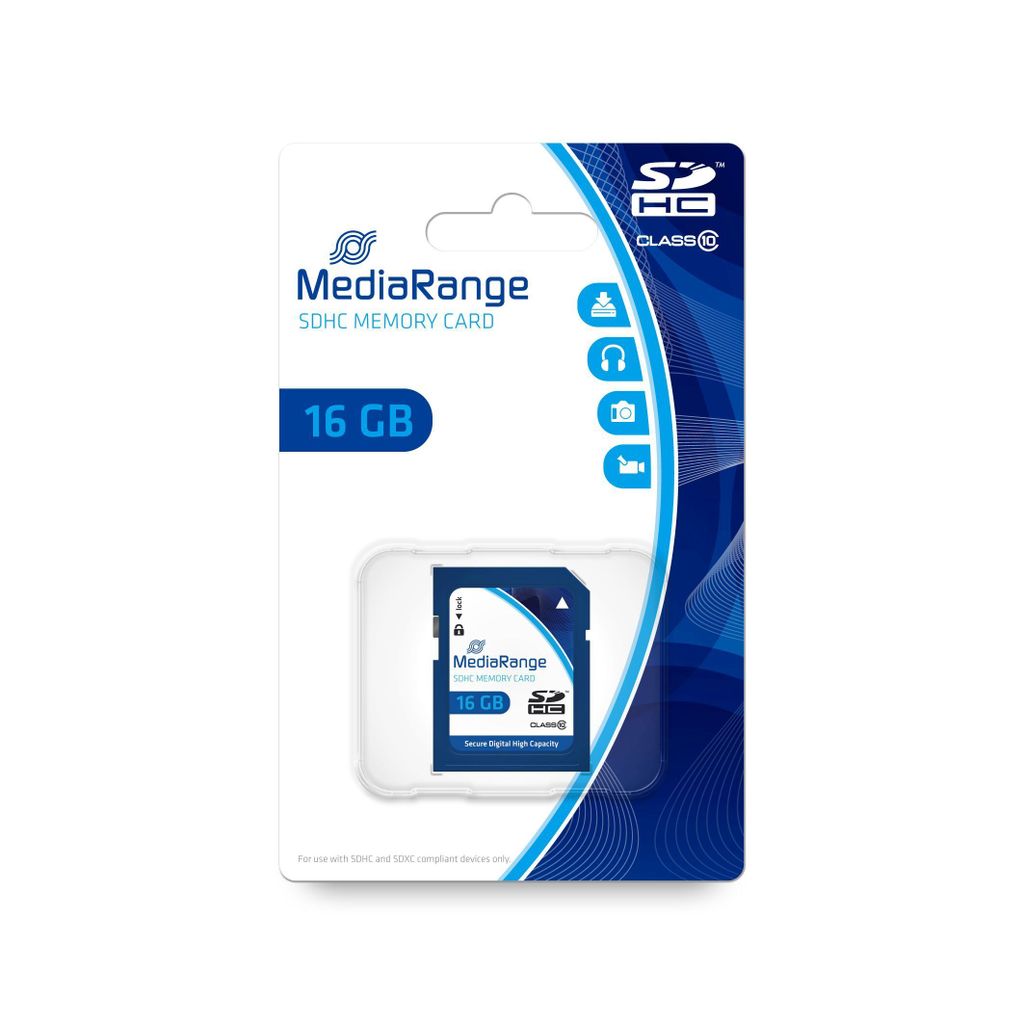 MediaRange SD karta 16GB SDHC CL.10 Obrázek produktu 