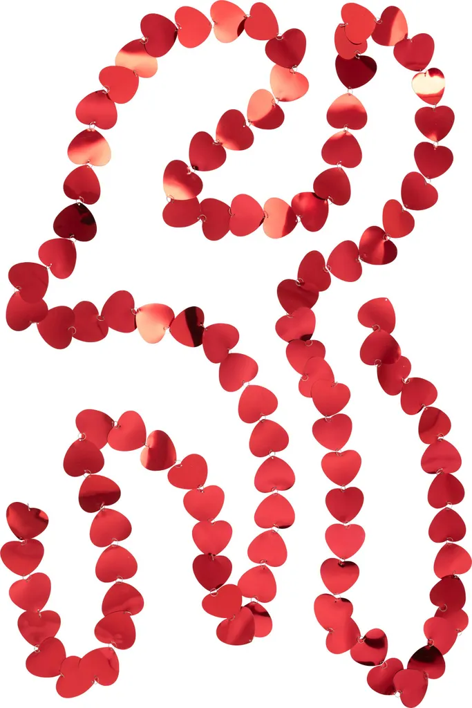 Guirlande Cœur Rouge en PVC - Décoration Idéale pour la Saint-Valentin