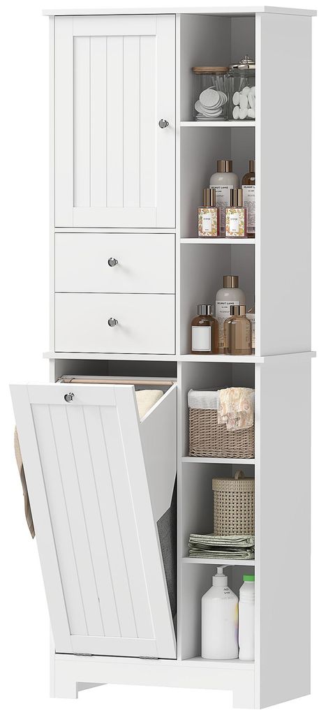 HOMCOM Badezimmerschrank Schmaler Badschrank mit 6 offenen Produktbild 