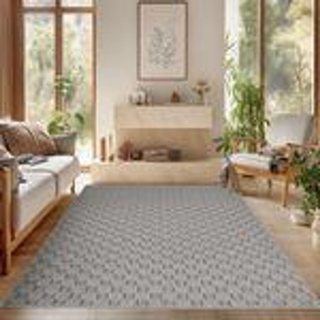 Bouclé Teppich für Wohnzimmer Schlafzimmer Büro weich pflegeleicht strapazierfähig vielseitig kombinierbar , Größe : 200 x 290 cm , Farbe : S...