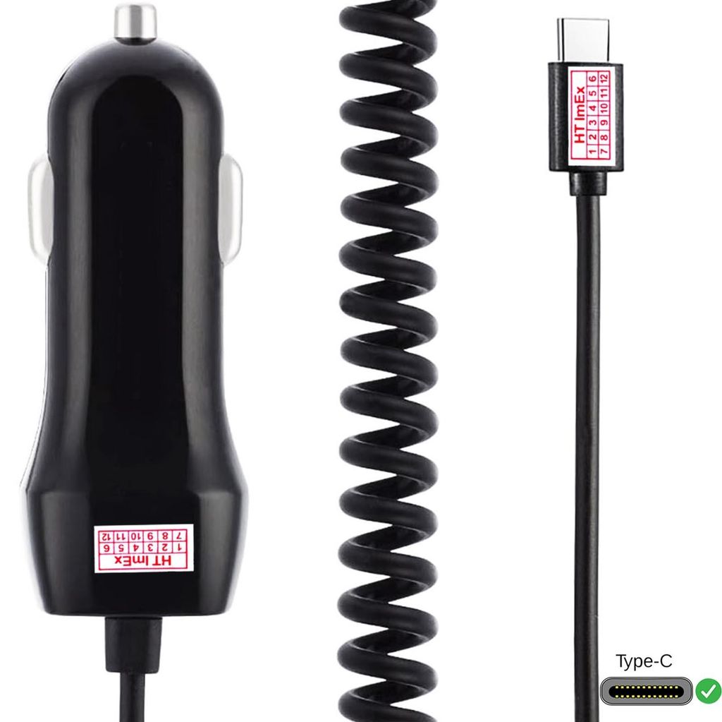 Ladekabel kompatibel für alle Smartphone Handy mit USB_C Auto KFZ Ladegerät USB